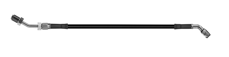 Goodridge 58in Universal Clutch Line w/SS Fittings & Black Hose - 45Deg Banjo w/AN3 Fitting - HD2045-1CC-BK58