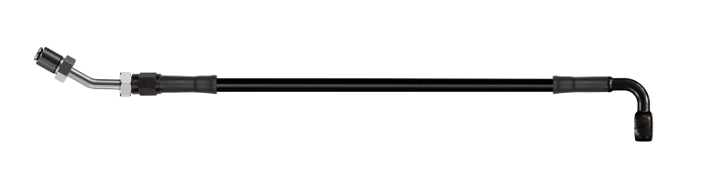 Goodridge 76in Universal Clutch Line w/Black Zinc Fittings & Black Hose - 90Deg Banjo w/AN3 Fitting - HD2090-1CB-BK76