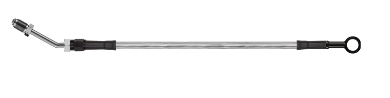 Goodridge 74in Universal Clutch Line w/Blk Zinc Fittings & Clear Hose - Straight Banjo w/M10 Fitting - HD3001-1CB-CL74