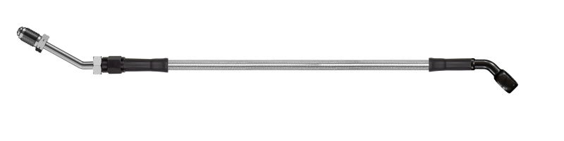 Goodridge 58in Universal Clutch Line w/Black Zinc Fittings & Clear Hose - 45Deg Banjo w/M10 Fitting - HD3045-1CB-CL58