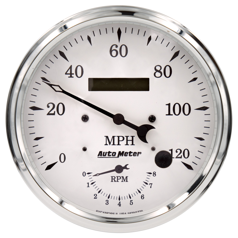 Auto Meter Old Tyme White Tach/Speedo 5in. - 120mph & 8k RPM - 1670