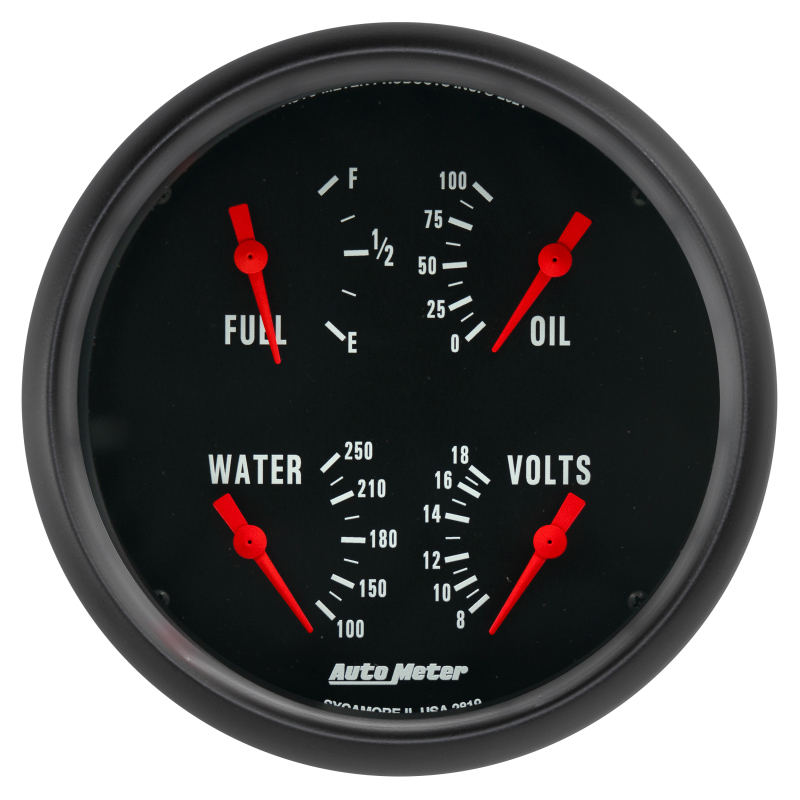 Autometer Z-Series Quad 5in. - 0 OhmE-90 OhmF - 2819