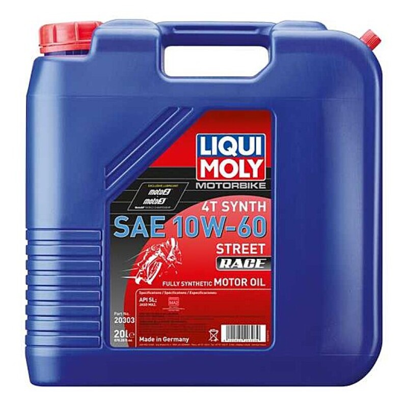 LIQUI MOLY 20L Motorbike 4T Synth SAE 10W60 Street Race - 20303