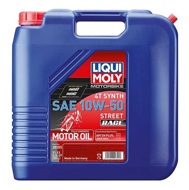 LIQUI MOLY 20L Motorbike 4T Synth SAE 10W50 Street Race - 20305