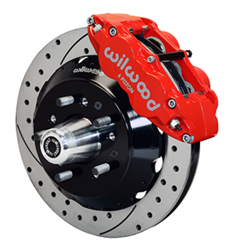 Wilwood 69-70 Chevy Impala W/ Disc Or Drum 69-82 Corvette FNSL6R 12.88 in GT Rotor Drilled Red - 140-17738-DR