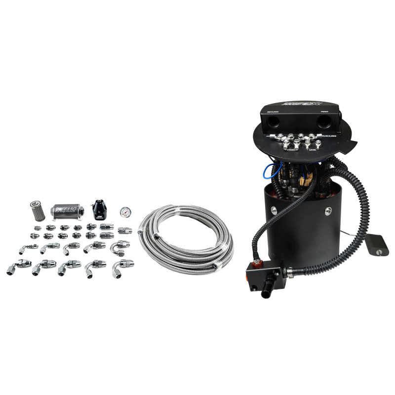 Deatschwerks X3 Series Fuel Pump Module w/ Triple DW400 Pumps/PTFE Plumbing Kit 11-24 Ford Mustang - 9-401-604-7032