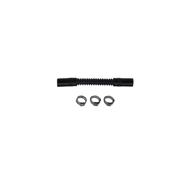 Deatschwerks Convoluted Tubing 100mm Length x 10mm ID Side 1 x 10mm ID Side 2 - Black - 9-CT-4-38