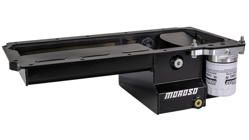 Moroso Dart LS Next Gen 3 Skirted Block Early F-Body Baffled Drain Back Steel Oil Pan - Black - 20161