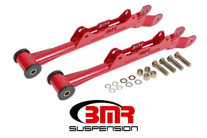 BMR 10-15 5th Gen Camaro Chrome Moly Non-Adj. Rear Lower Control Arms (Delrin) - Red - MTCA030R