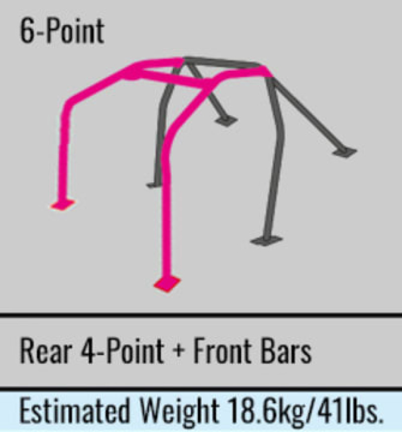 Cusco D1 Chromoly 2/4 Passenger 6pt Thru Dash Roll Cage 99-06 Toyota Celica ZZT230/231 (w/o Sunroof) - 154 265 E