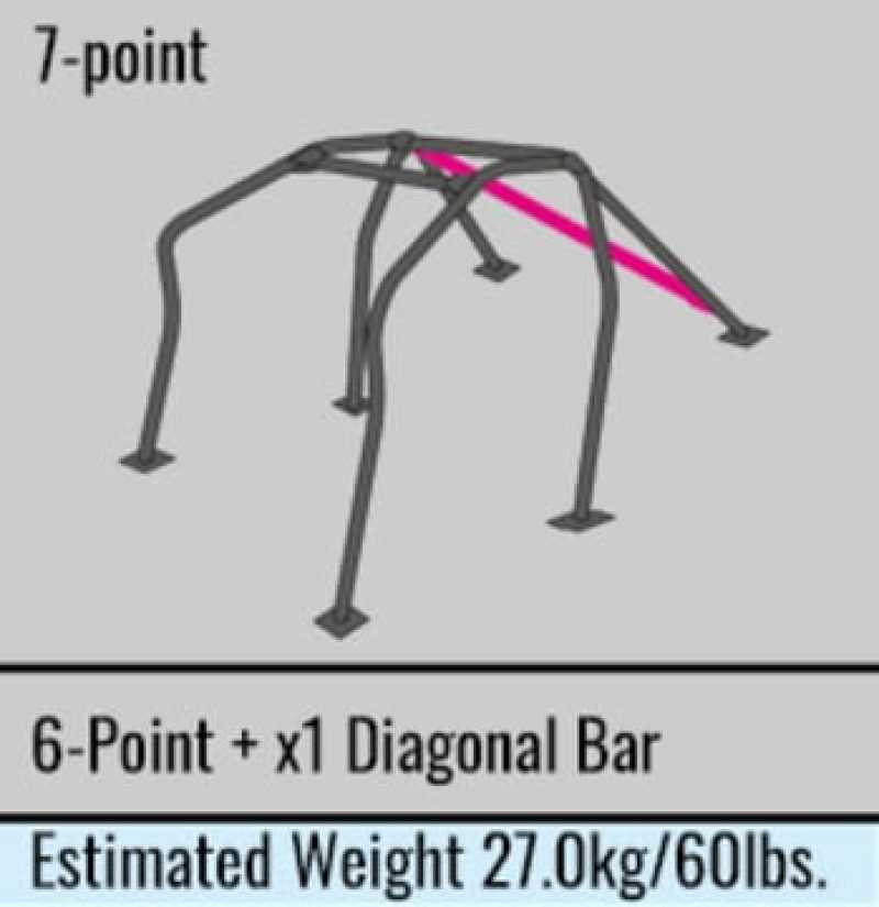 Cusco SFTY21 2-Passenger 7-Pt BLK Around Dash Roll Cage 89-96 Toyota MR2 (w/o T-Bar) (S/O No Cancel) - 137 270 F20