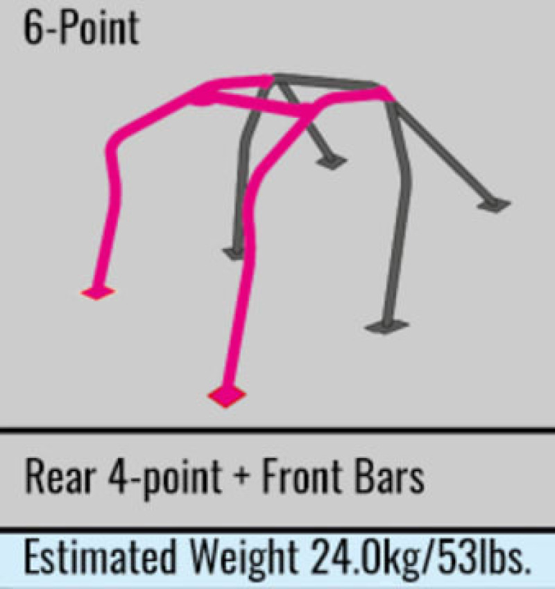 Cusco SFTY21 2-Passenger 6-Point BLK Around Dash Roll Cage 40mm 95-98 Honda Civic EK4(S/O/No Cancel) - 311 270 E20