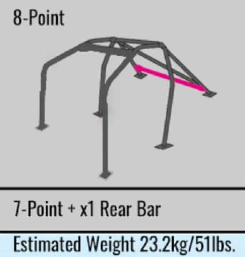 Cusco Chro-moly 8P Through Dash Roll Cage Honda Civic EK9/4 (Will NOT fit sunroof models) - 311 265 G