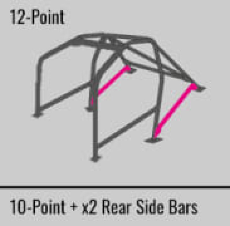 Cusco SFTY21 2-Passenger 12-Point BLK DASH-THROUGH Roll Cage Subaru STi GRB 08-14 (S/O/No Cancel) - 692 290 W12