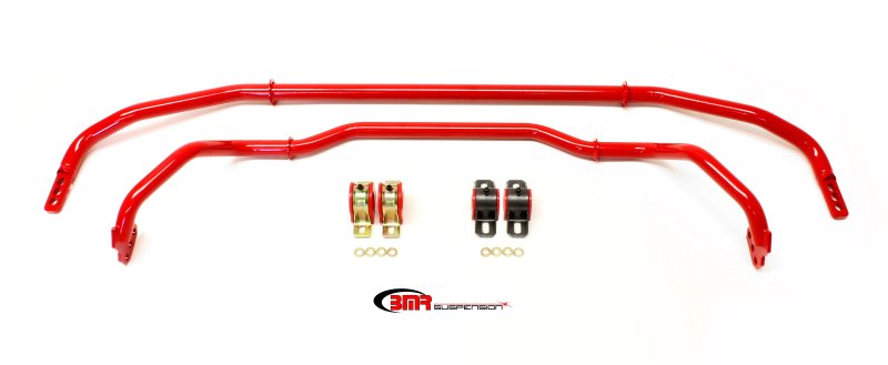 BMR 13-15 5th Gen Camaro Front & Rear Sway Bar Kit w/ Bushings - Red - SB039R