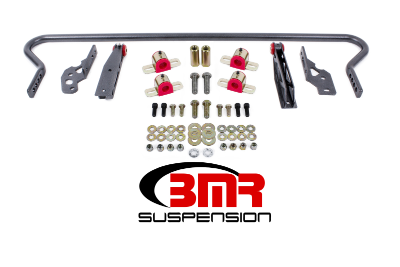 BMR 11-14 S197 Mustang Rear Hollow 25mm Adj. Sway Bar Kit w/ Bushings - Black Hammertone - SB042H