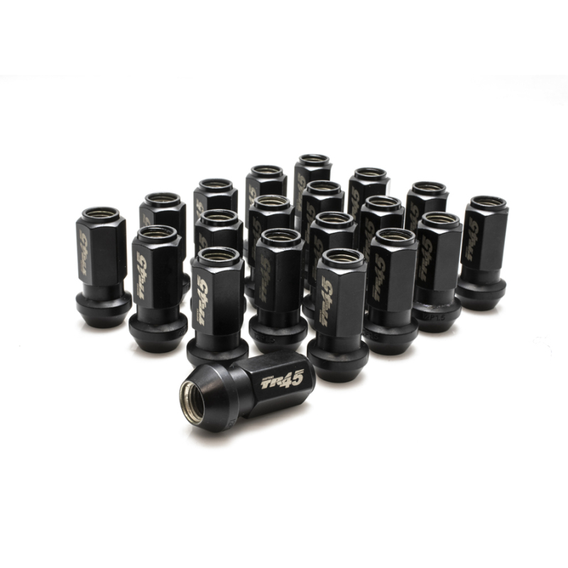 Wheel Mate Muteki TR45 Open End Lug Nuts - Black Chrome - 12x1.25 - 45mm - TR4505B