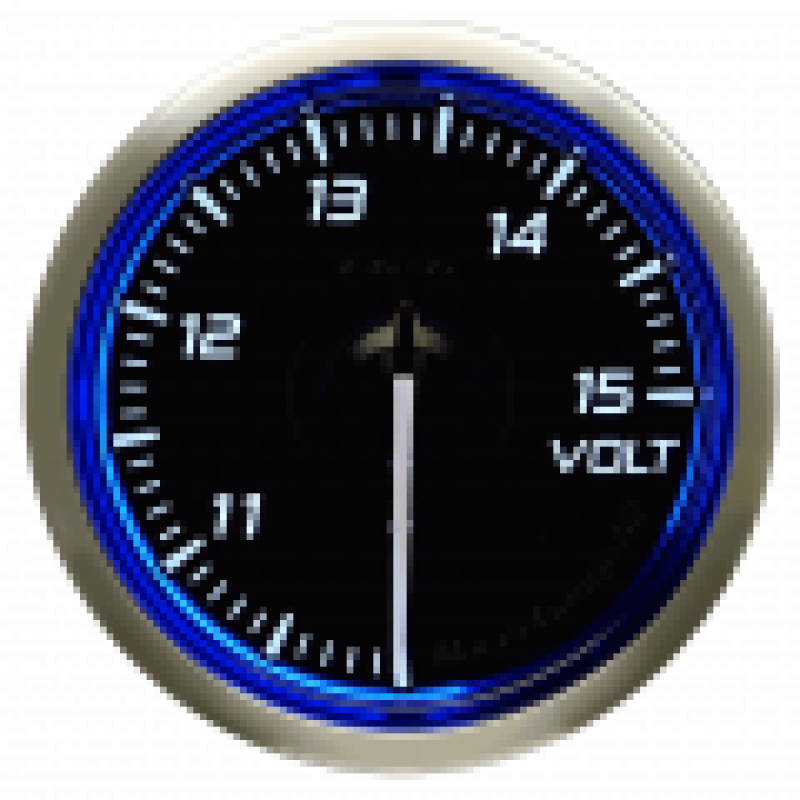 DEFI Racer Gauge N2 52mm Volts 10-15V Blue - DF16501