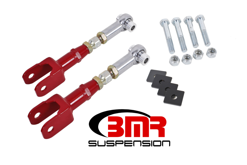 BMR 15-17 S550 Mustang Rear On-Car Adj. Rod Ends Toe Rods - Red - TR005R