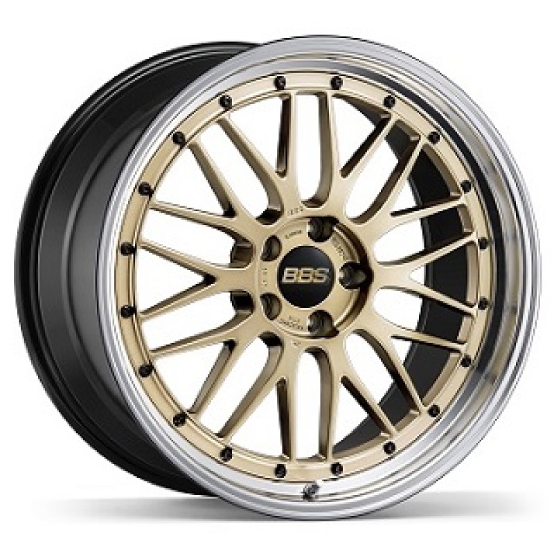 BBS LM 20x12 5x130 ET72 CB71.6 Gold Wheel w/ Diamond Cut Machined Lip - LM473GPK-BKBD