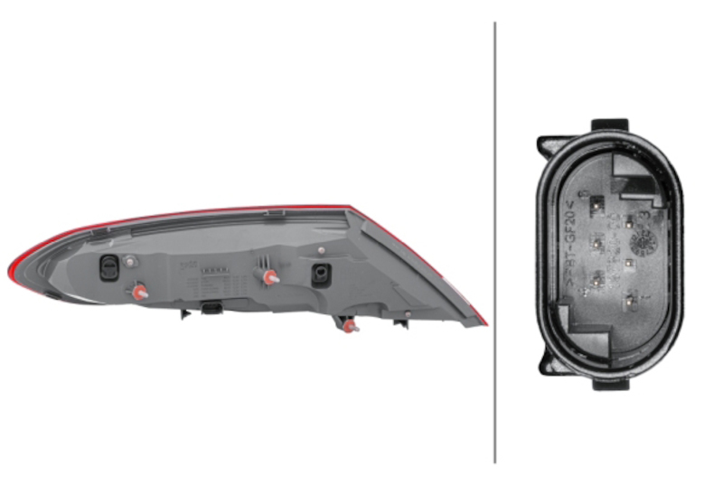 Hella 2017-2018 Mercedes-Benz C300 Right Outer Tail Light - 011786241