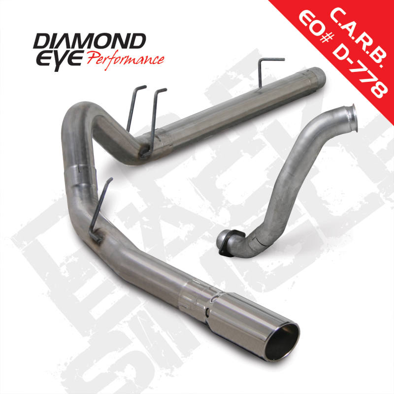 Diamond Eye KIT 4in DPF-BACK w/ DP SGL SS 08-10 Ford 6.4L Powerstroke F250/F350 - K4363S