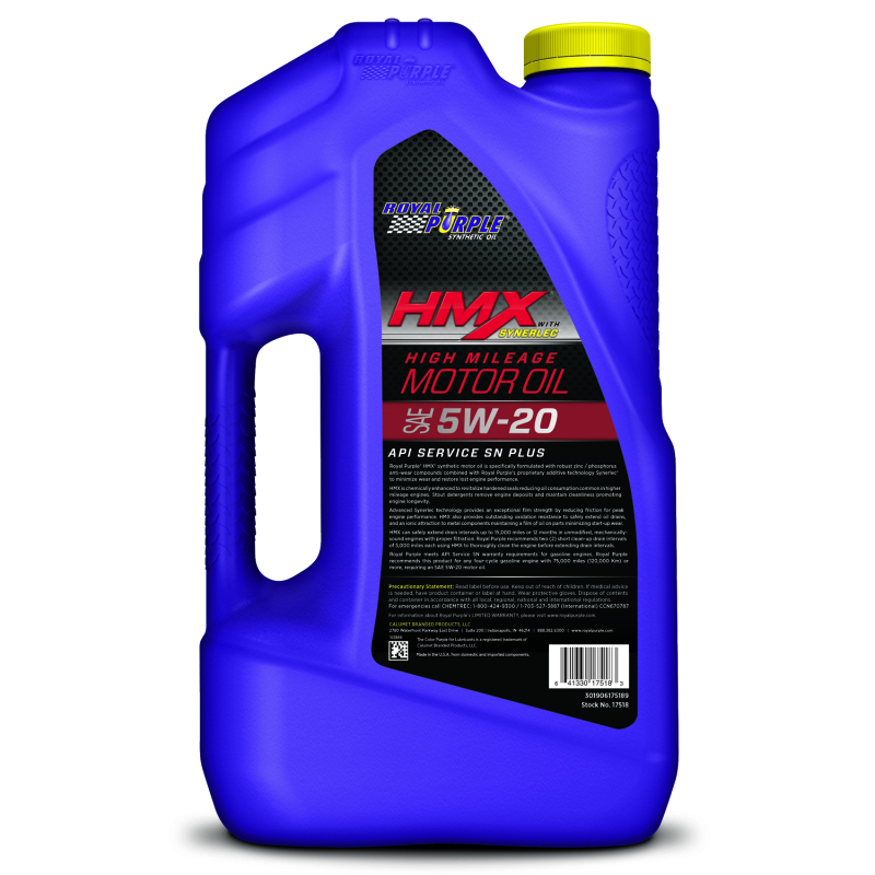 Royal Purple HMX Premium Synthetic High Mileage 5W-20 Motor Oil - 5 Quart - 37518
