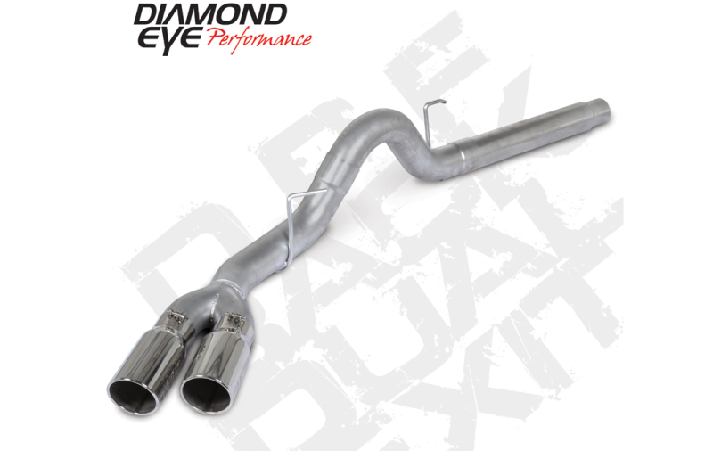 Diamond Eye 18-19 Ford 3.0L Powerstroke F150 - 4in Alum DPF Back Exh Kit Sprt Dual w/Tips 4512BRA-DE - K4384A-SS