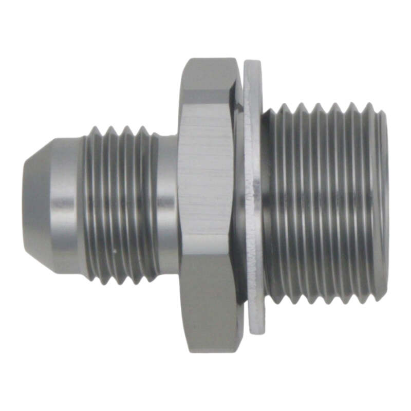 DeatschWerks 6AN Male Flare to M18 X 1.5 Male Metric Adapter (Incl Crush Washer) - Titanium - 6-02-0616