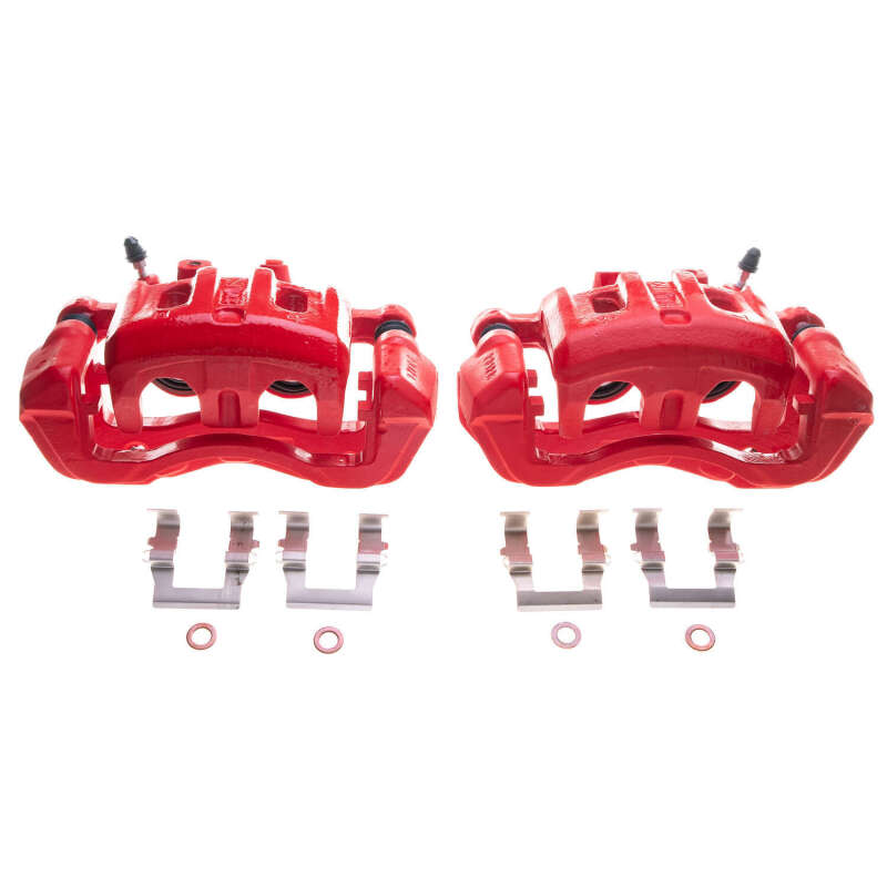 Power Stop 92-96 Mitsubishi Montero Front Red Caliper - Pair - S1676