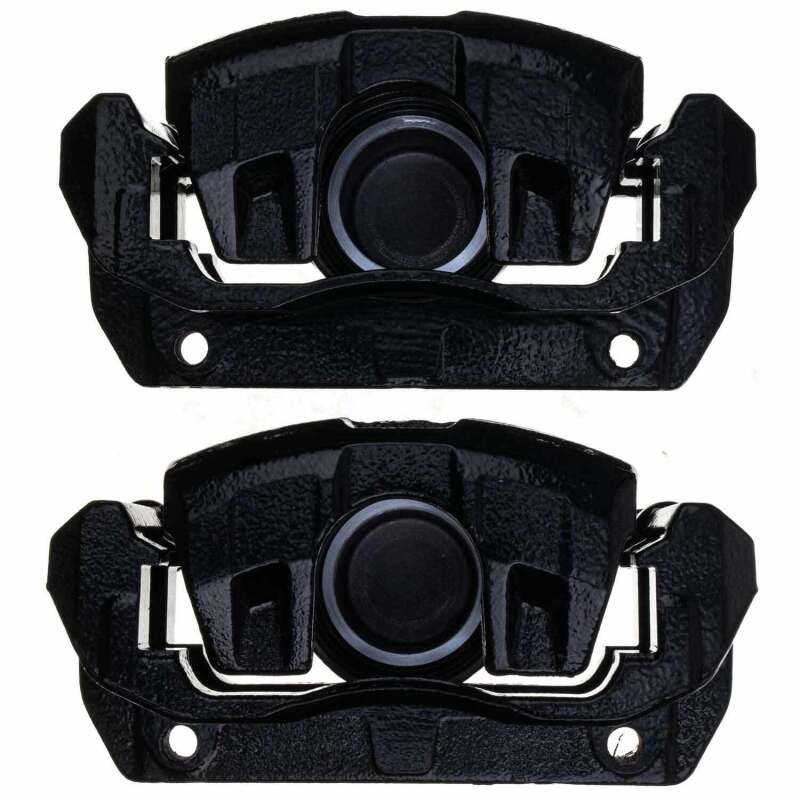 Power Stop 01-03 Acura CL Front Black Caliper - Pair w/Bracket - S2584BLK