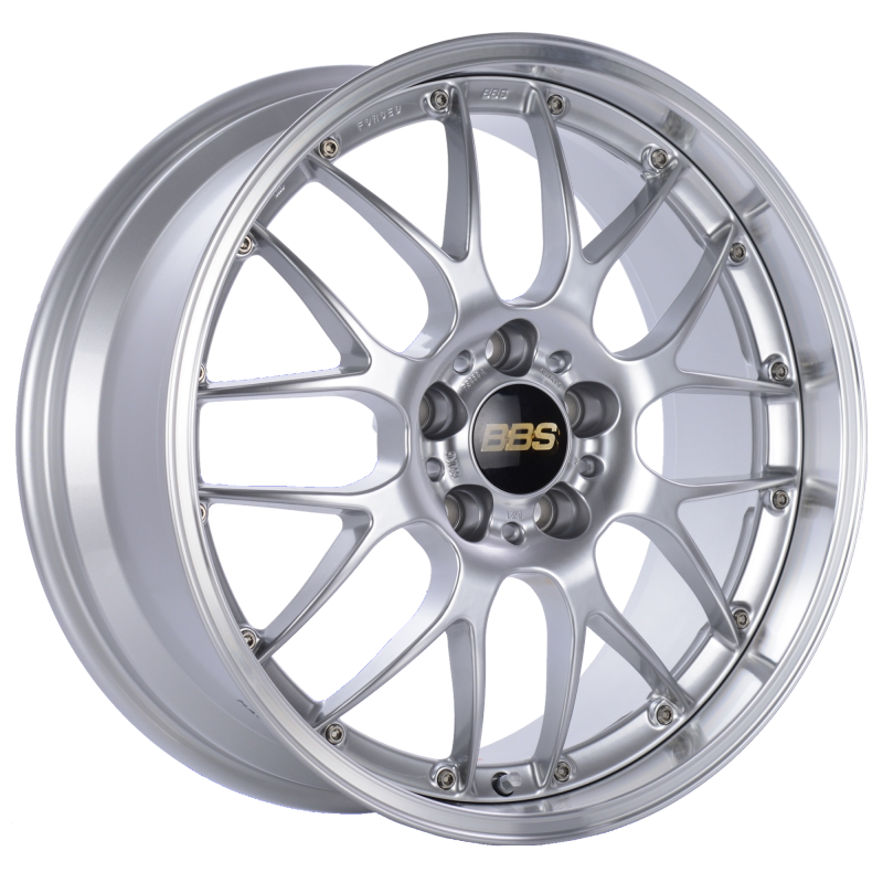 BBS RS-GT 18x8.5 5x112 ET32 PFS Diamond Silver Center Diamond-Cut Rim Wheel - PFS/Clip Req - RS913EDSPK