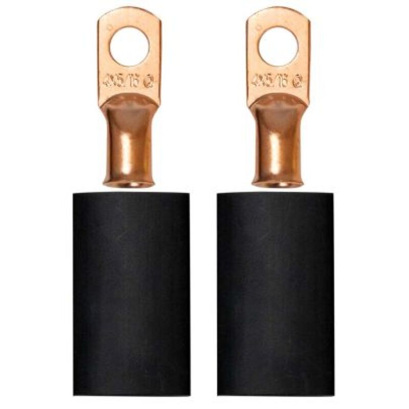 Moroso 5/16in Dia Stud 4 GA Wire Crimp/Solder Battery Cable Terminal Kit (2 Pack) - 74166