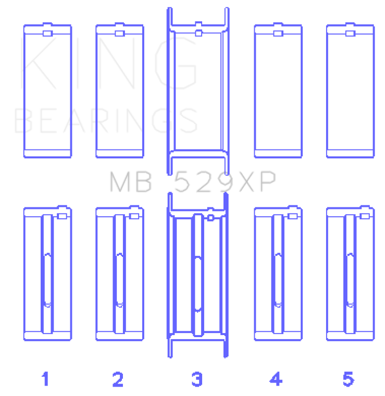 King Engine Bearings Ford Windsor 260CI/289CI 5.0L 529XP Main Bearing Set - MB529XP010