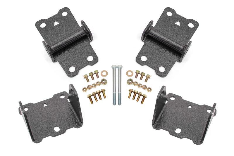 BMR 78-87 G-Body Motor Mount Kit Upper & Lower Solid - Black Hammertone - MM461H