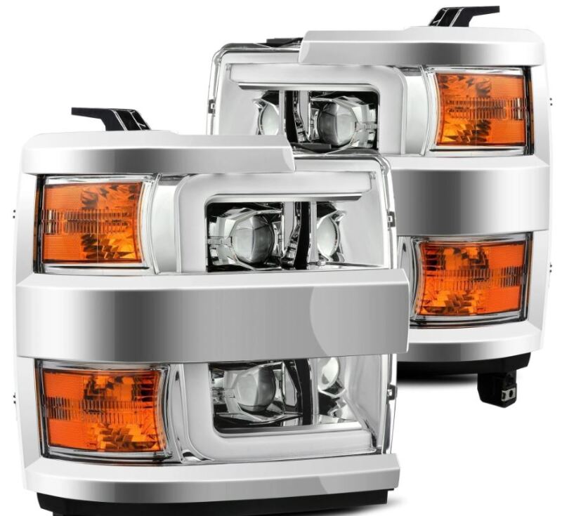 AlphaRex 15-19 Chevy Silverado 2500/3500 LUXX-Series Proj. Headlights Chrome w/Actv SeqSig & DRL - 880099