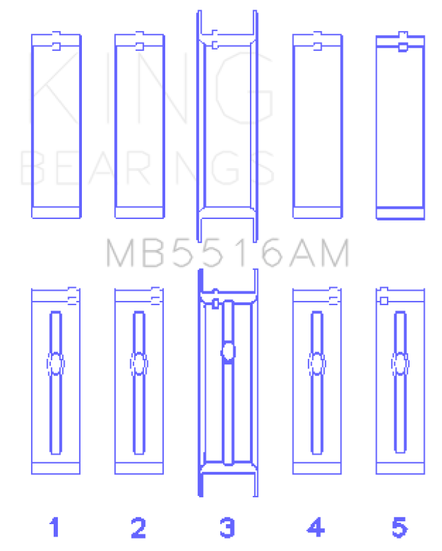 King Jeep 350CI 5.7L Main Bearing Set - MB5516AM010