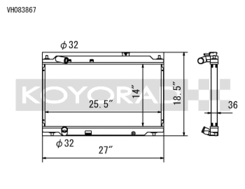 Koyo 94-01 Acura Integra with L15B7 Swap All-Aluminum Radiator - VH083867