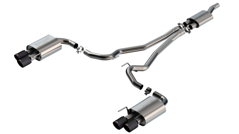 Borla 2024 Ford Mustang 2.3L Ecoboost S-Type Catback Exhaust CF BA w/ Quad Tips - Non-Active - 140981CFBA