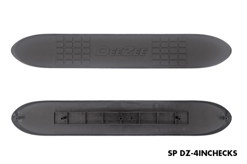 Deezee Universal Service Parts Step Pads 4In Checkered w/ DZ Logo - DZ4INCHECKS