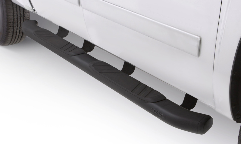Lund 07-17 Chevy Silverado 1500 Ext. Cab (Excl. 11-17 Diesel Model) 5in. Oval Bent Nerf Bars - Black - 22758068