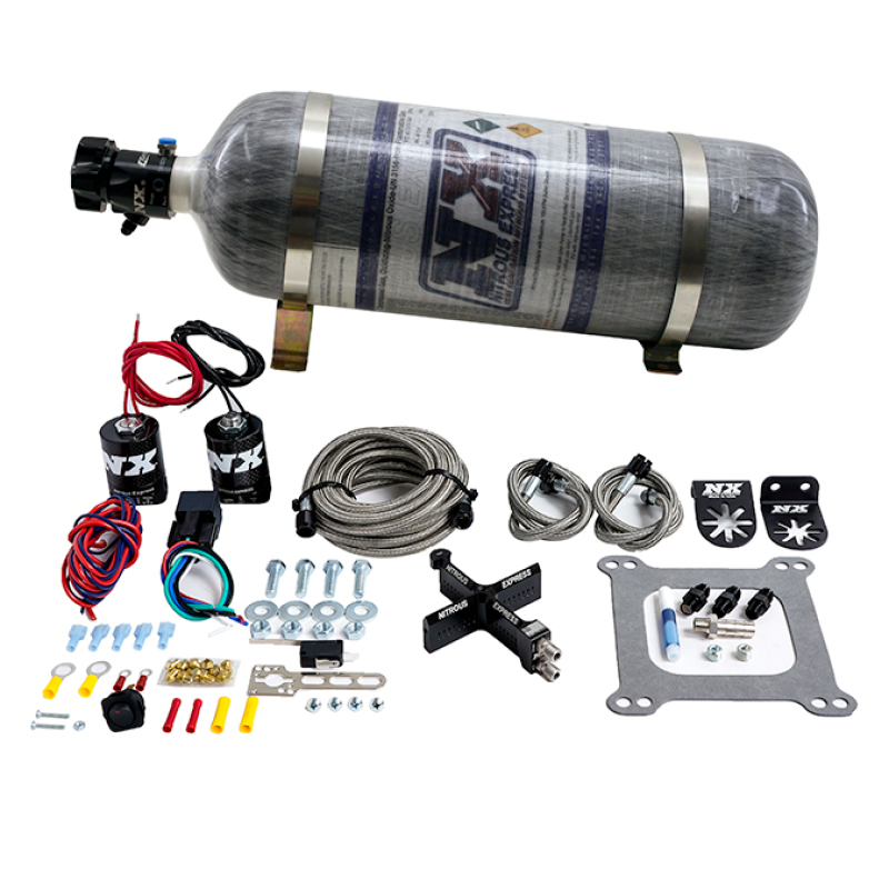 Nitrous Express 4150 Covert Crossbar Plate System Stage 6 50-300HP (12lb Bottle) - 63041-12