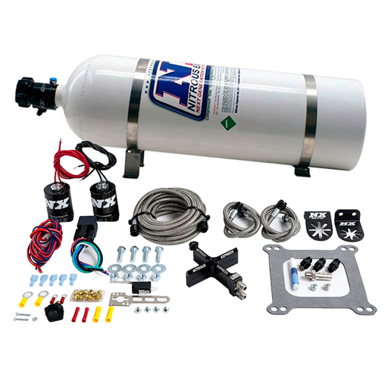 Nitrous Express 4150 Covert Crossbar Plate System Stage 6 50-300HP (15lb Bottle) - 63041-15