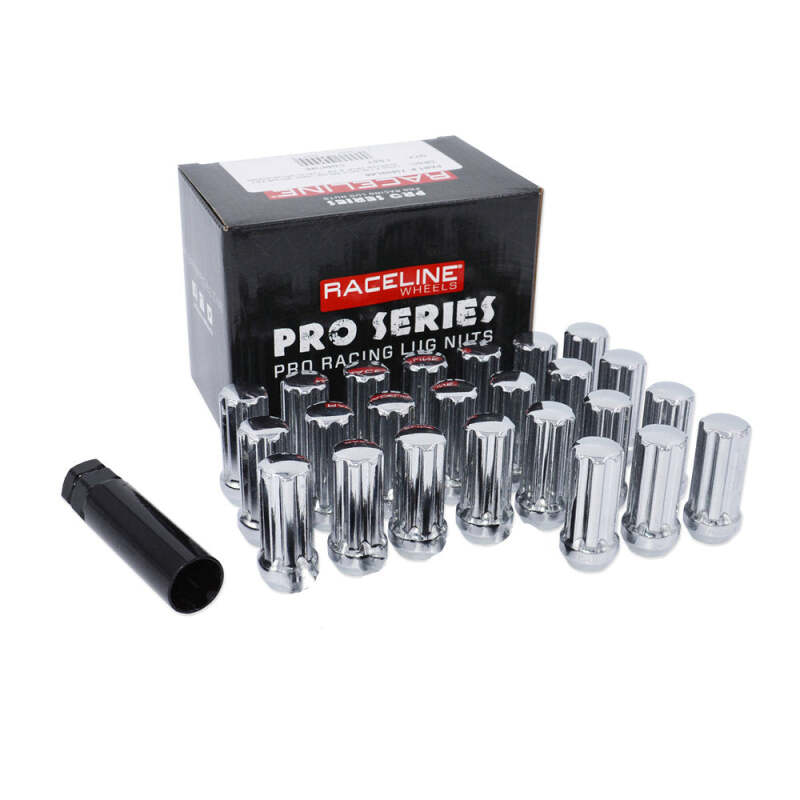 Raceline 14x2.0mm XL Spline Chrome Lug Nuts (24 Pack) - L73850LA6NV