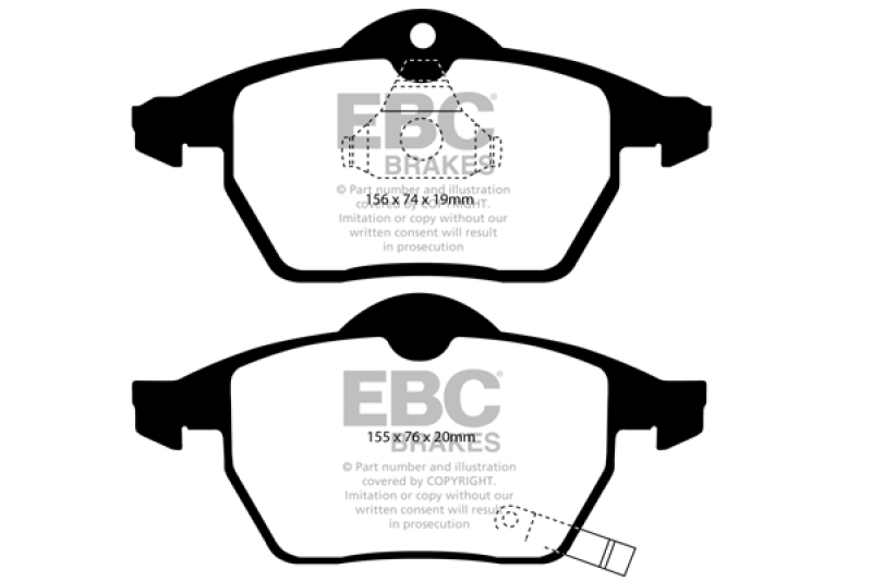 EBC 99-02 Saab 9-3 2.0 Turbo Greenstuff Front Brake Pads - DP21443