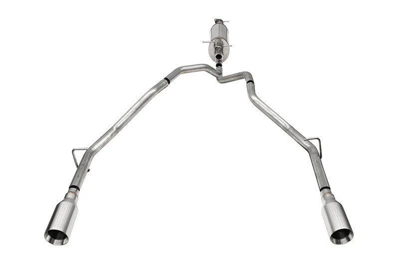 Corsa 25-26 Ram 2.5in Stainless Steel Sport Cat-back Dual Rear Exit 5.0in Black Tips - 21309BPC
