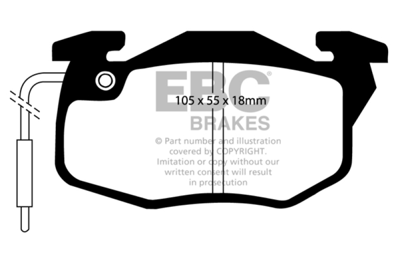 EBC 82-84 Renault Fuego 1.6 (Bendix) Greenstuff Front Brake Pads - DP2545