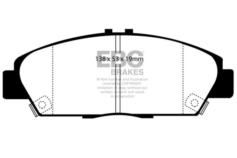 EBC 92-96 Honda Prelude 2.2 Greenstuff Front Brake Pads - DP2975