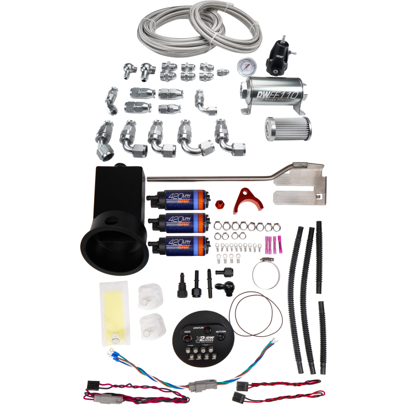 DeatschWerks 94-02 Nissan Silvia and Skyline X2 Surge Module with DW420 Pumps and PTFE Plumbing Kit - 9-421-625-7022