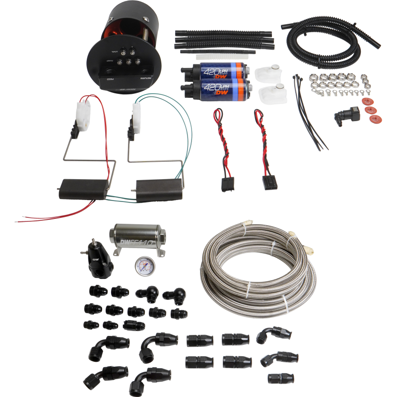 DeatschWerks 92-06 BMW 3-Series E36/E46 X2 Module with DW420 Pumps and PTFE Plumbing Kit - 9-421-629-7070